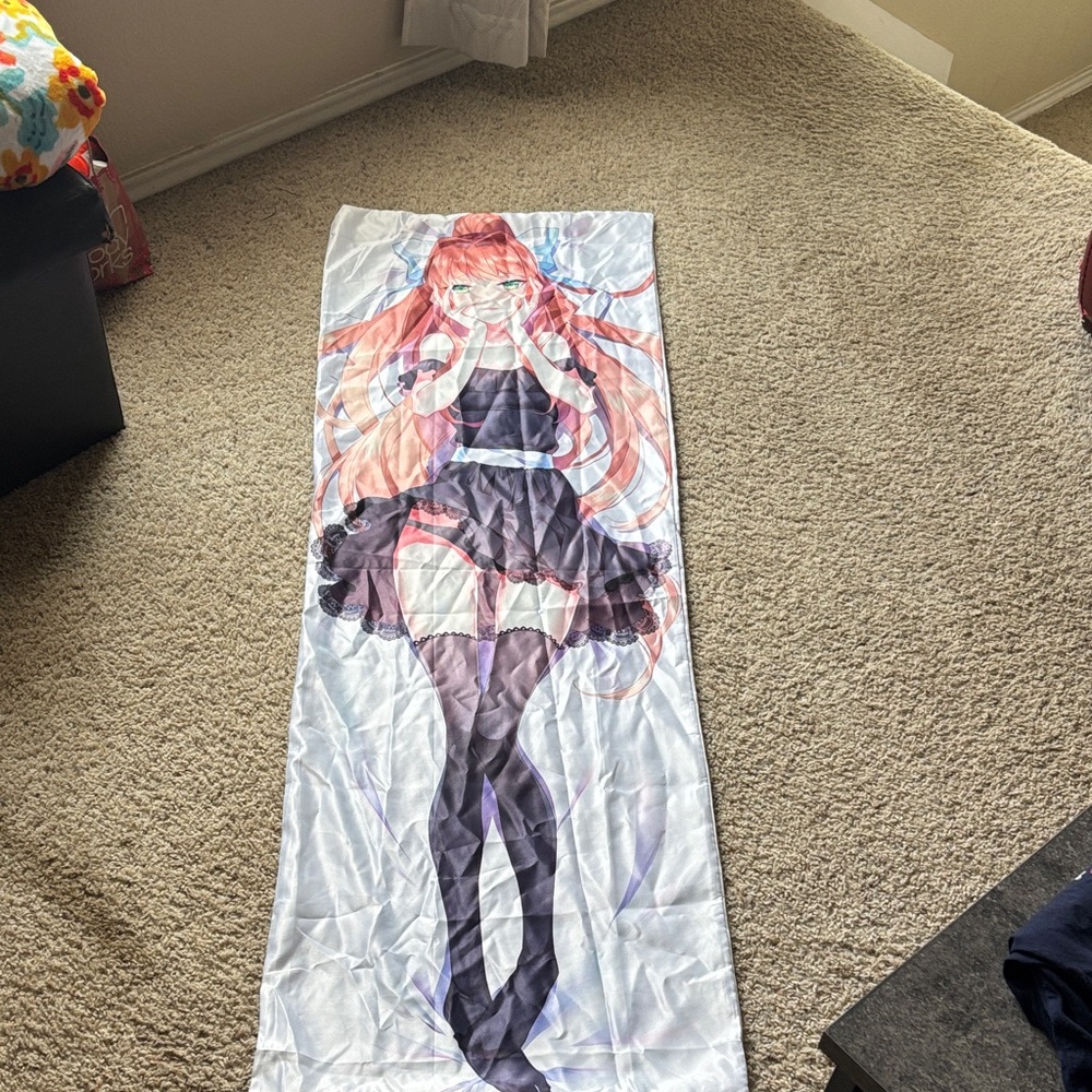 Anime Character Body Pillow Cover - Pink Hair, Black Outfit